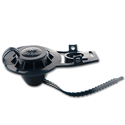 Show details for BLUE TOILET TANK FLAPPER WITH RUBBER STRAP AND TRUNION Picture of BLUE TOILET TANK FLAPPER WITH RUBBER STRAP AND TRUNION