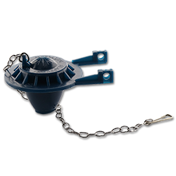 Show details for BLUE TOILET TANK FLAPPER WITH STAINLESS STEEL CHAIN & HOOK Picture of BLUE TOILET TANK FLAPPER WITH STAINLESS STEEL CHAIN & HOOK