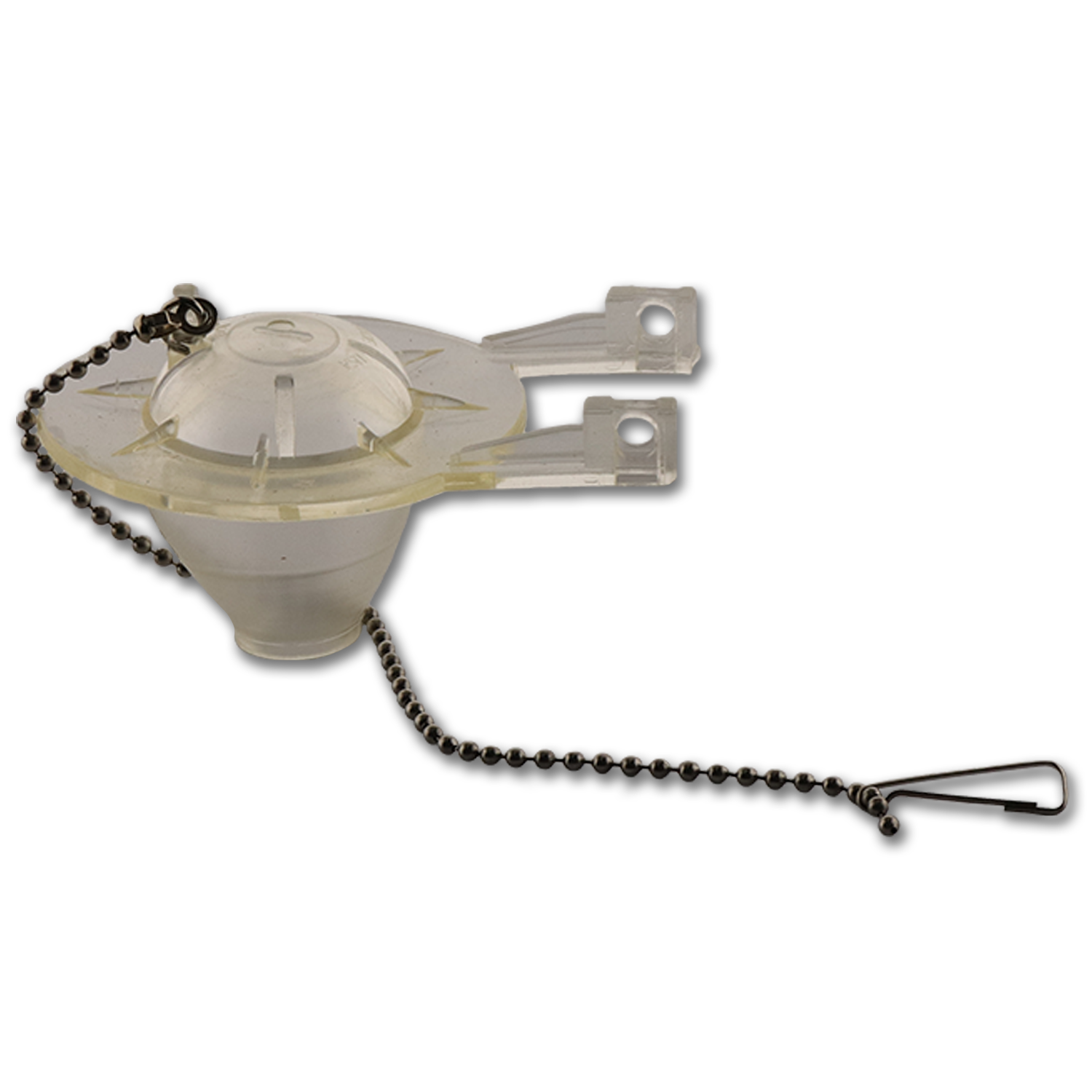 Chadwell Supply. CLEAR TOILET TANK FLAPPER WITH STAINLESS STEEL BEADED