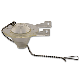 Show details for CLEAR TOILET TANK FLAPPER WITH STAINLESS STEEL BEADED CHAIN Picture of CLEAR TOILET TANK FLAPPER WITH STAINLESS STEEL BEADED CHAIN