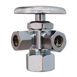 Show details for 5/8" OD COMP X 3/8" OD COMP X 3/8" OD COMP 3-WAY ANGLE STOP Picture of 5/8" OD COMP X 3/8" OD COMP X 3/8" OD COMP 3-WAY ANGLE STOP
