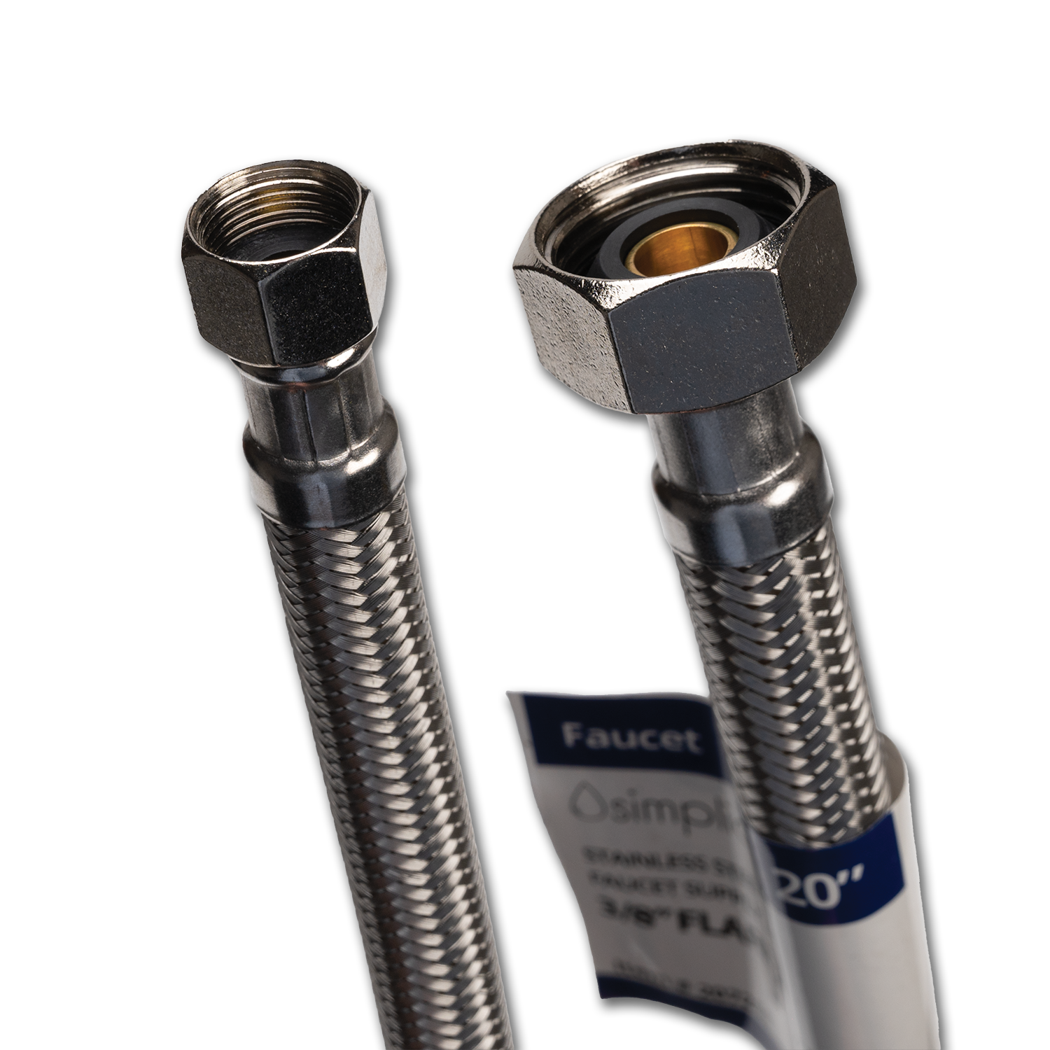 Chadwell Supply. 3/8" FLARE X 1/2" FIP X 20" STAINLESS STEEL FAUCET