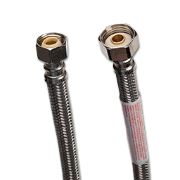 Show details for 1/2" COMP X 1/2" IPS X 12" FLUIDMASTER STAINLESS STEEL FAUCET SUPPLY LINE Picture of 1/2" COMP X 1/2" IPS X 12" FLUIDMASTER STAINLESS STEEL FAUCET SUPPLY LINE