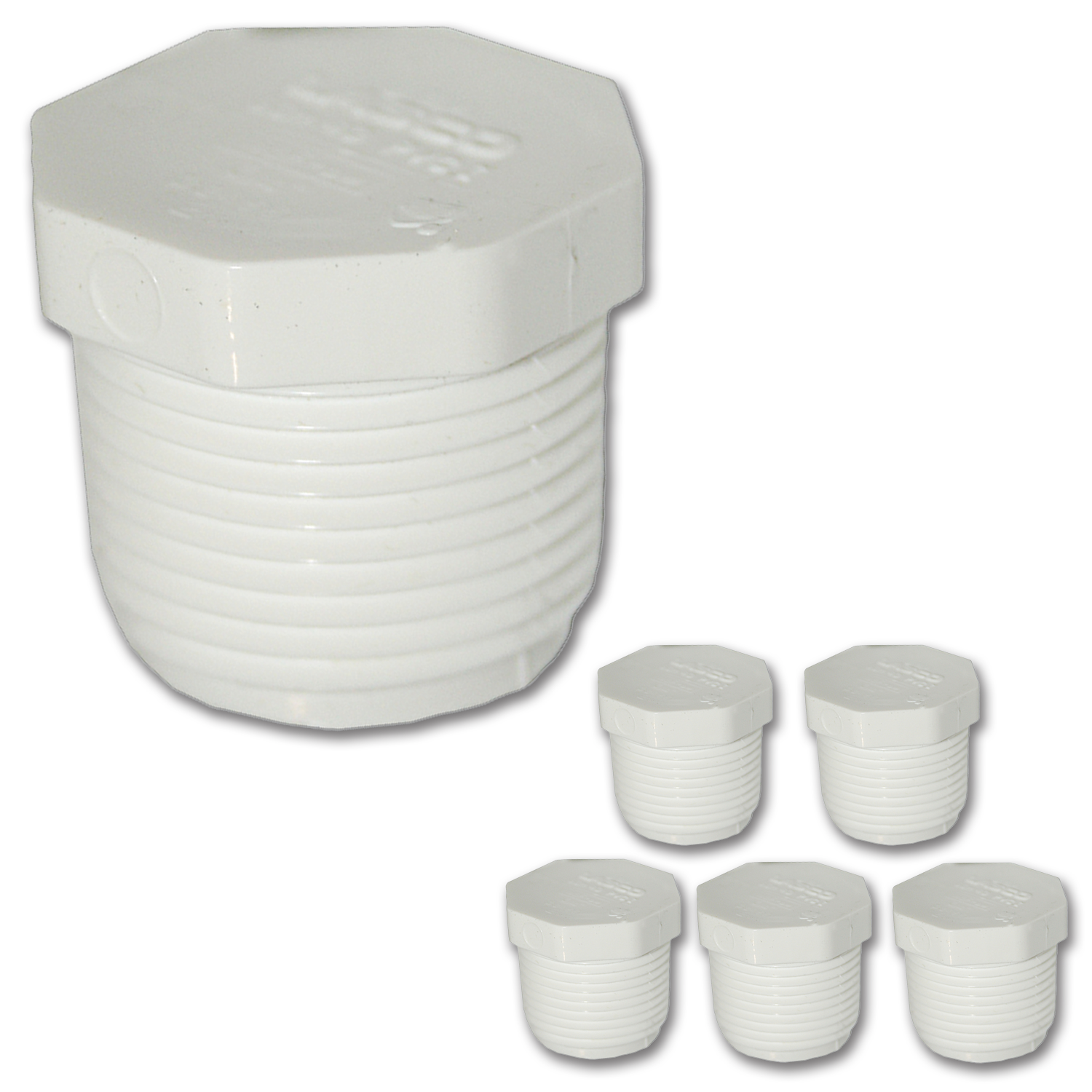 Chadwell Supply. 1/2" PVC PLUG THREADED 5/PK