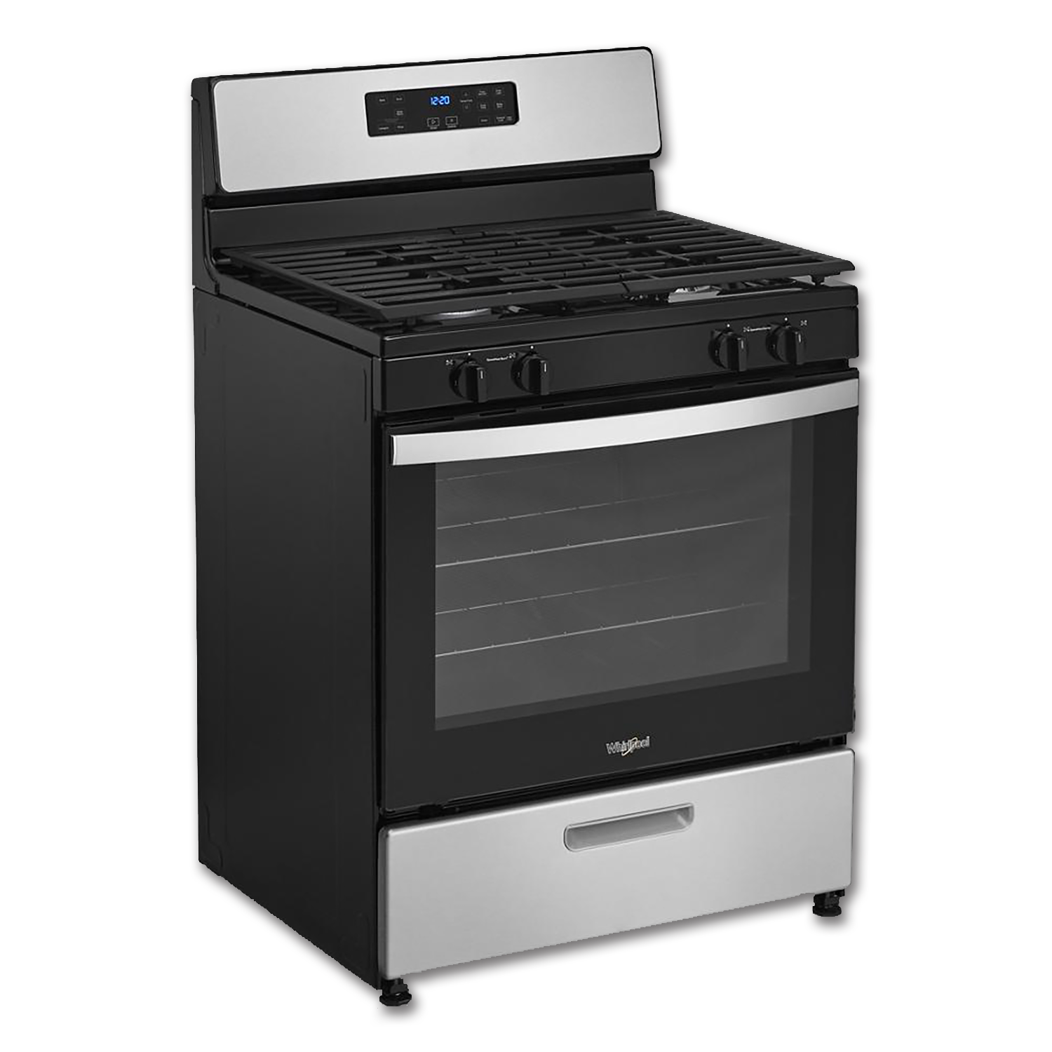 Chadwell Supply. WHIRLPOOL® 30" GAS RANGE BLACK ON STAINLESS STEEL
