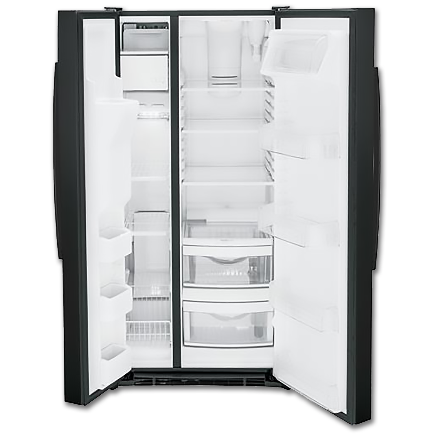 Chadwell Supply. GE® ENERGY STAR® 23.2 CU FT SIDE BY SIDE REFRIGERATOR BLACK