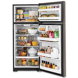 Show details for GE® ENERGY STAR® 17.5 CU FT TOP-FREEZER REFRIGERATOR - SLATE Picture of GE® ENERGY STAR® 17.5 CU FT TOP-FREEZER REFRIGERATOR - SLATE