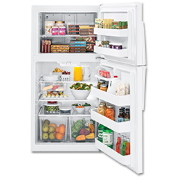 Show details for GE® ENERGY STAR® 21.1 CU FT TOP-FREEZER REFRIGERATOR - WHITE Picture of GE® ENERGY STAR® 21.1 CU FT TOP-FREEZER REFRIGERATOR - WHITE