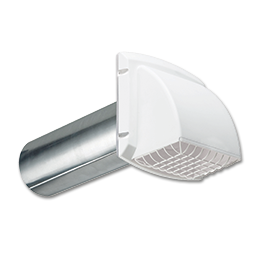 Lambro 2317 Dryer Vent Hood With Tail Piece – White Plastic – 3-Inch – Removable Screen – USA Made