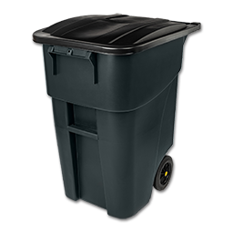 50 GALLON ROLL-OUT TRASH CAN - GRAY