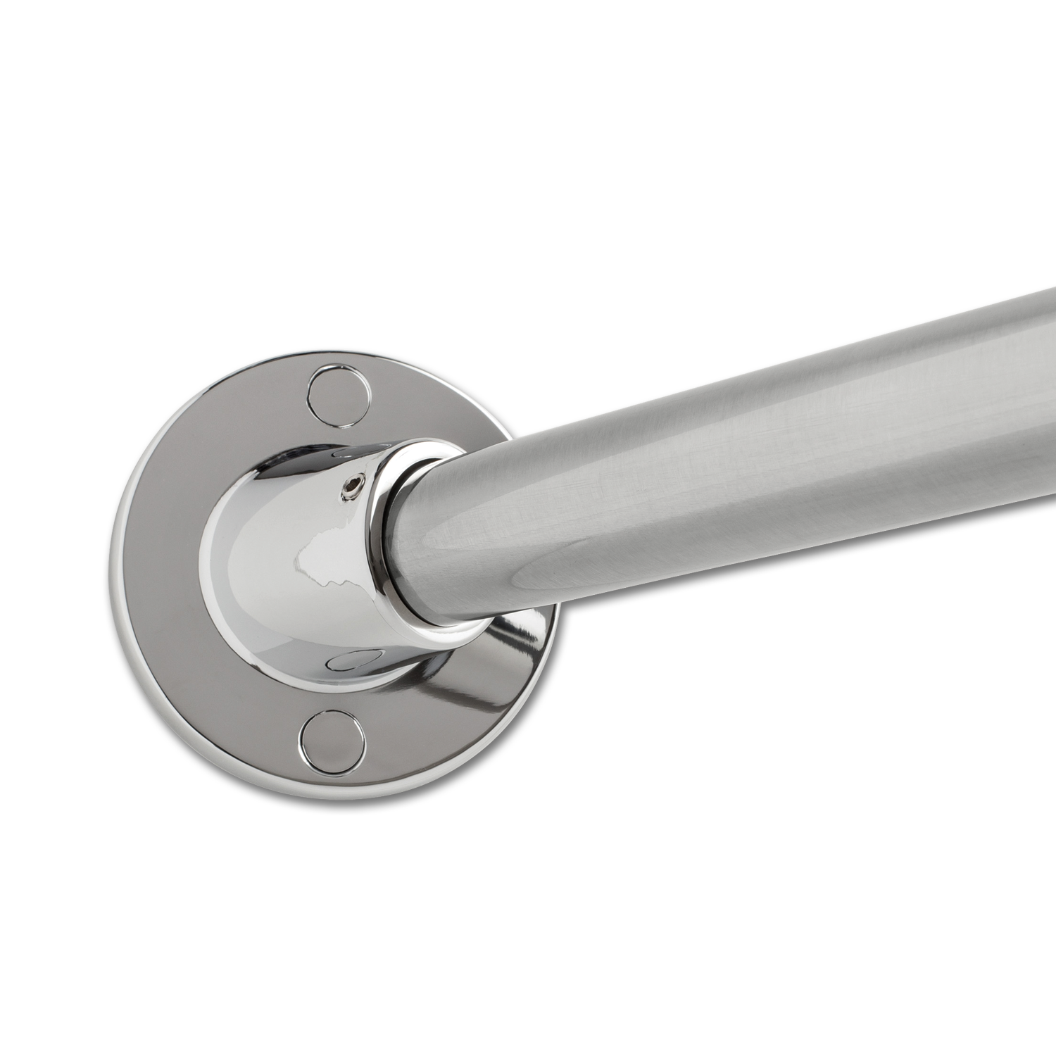 Chadwell Supply. 5' CURVED STAINLESS STEEL SHOWER ROD WITH FIXED FLANGES Stainless Steel Rod Near Me