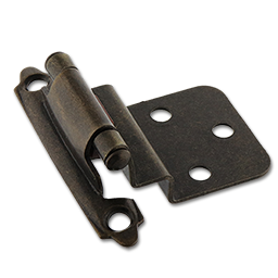 Show details for 3/8" INSET SELF CLOSING HINGE PAIR - ANTIQUE BRASS Picture of 3/8" INSET SELF CLOSING HINGE PAIR - ANTIQUE BRASS
