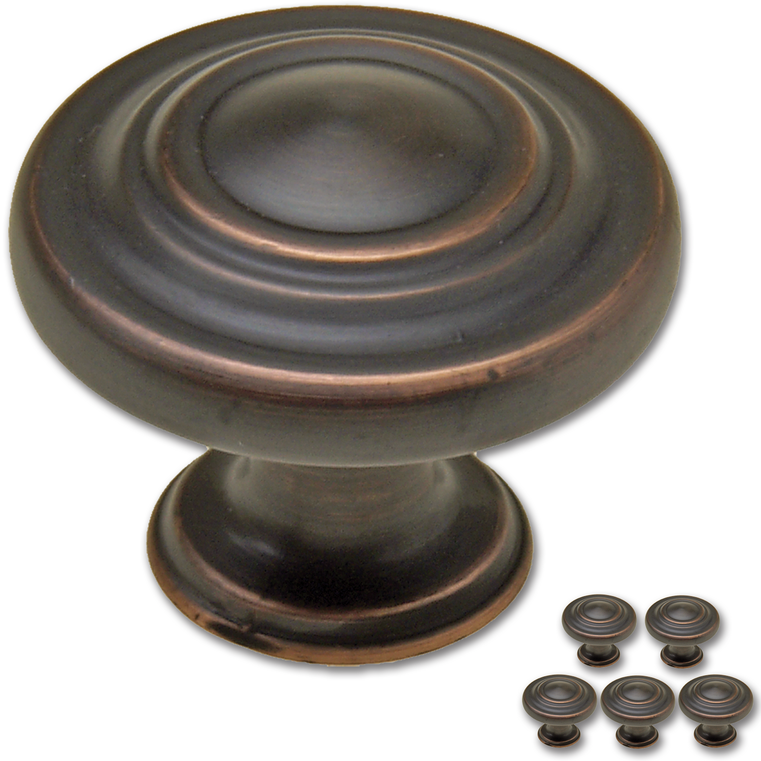 Chadwell Supply. 11/4" KNOB OIL RUBBED BRONZE 5/PK
