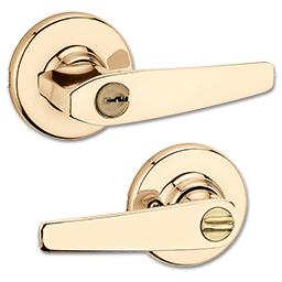 Show details for 405DLX3 KWIKSET DELTA ENTRY LEVER - POLISHED BRASS Picture of 405DLX3 KWIKSET DELTA ENTRY LEVER - POLISHED BRASS