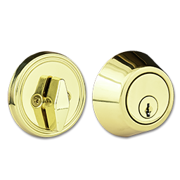Show details for MAXWELL SINGLE CYLINDER DEADBOLT - POLISHED BRASS Picture of MAXWELL SINGLE CYLINDER DEADBOLT - POLISHED BRASS