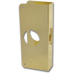 Show details for 4" X 9" 1-HOLE DOOR RE-INFORCER 2-3/8" BACKSET - POLISHED BRASS Picture of 4" X 9" 1-HOLE DOOR RE-INFORCER 2-3/8" BACKSET - POLISHED BRASS
