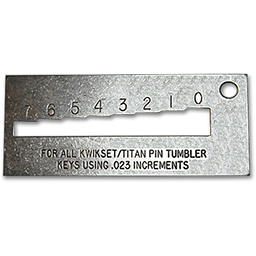 Chadwell Supply. KWIKSET KEY GAUGE