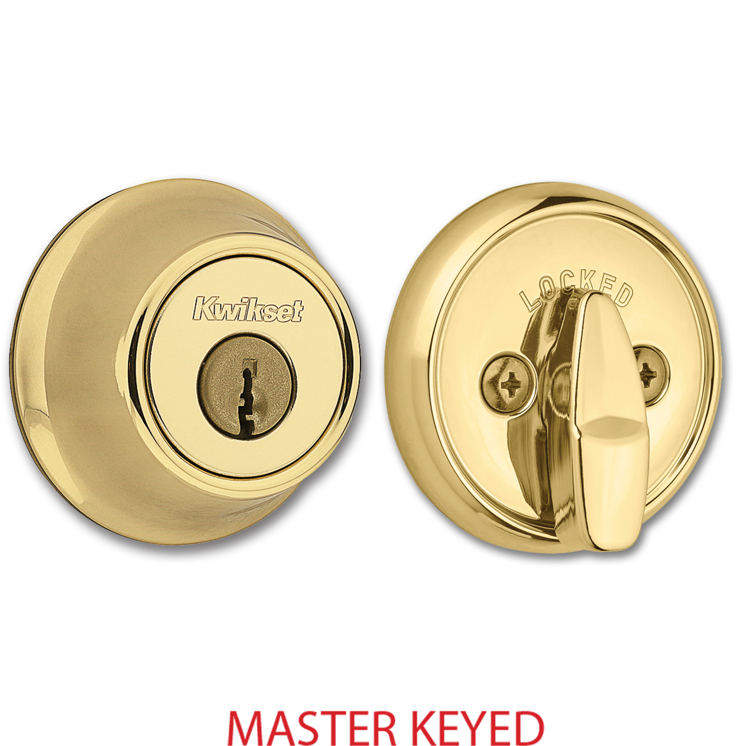 Chadwell Supply. KWIKSET MASTER KEYED DEADBOLT POLISHED BRASS