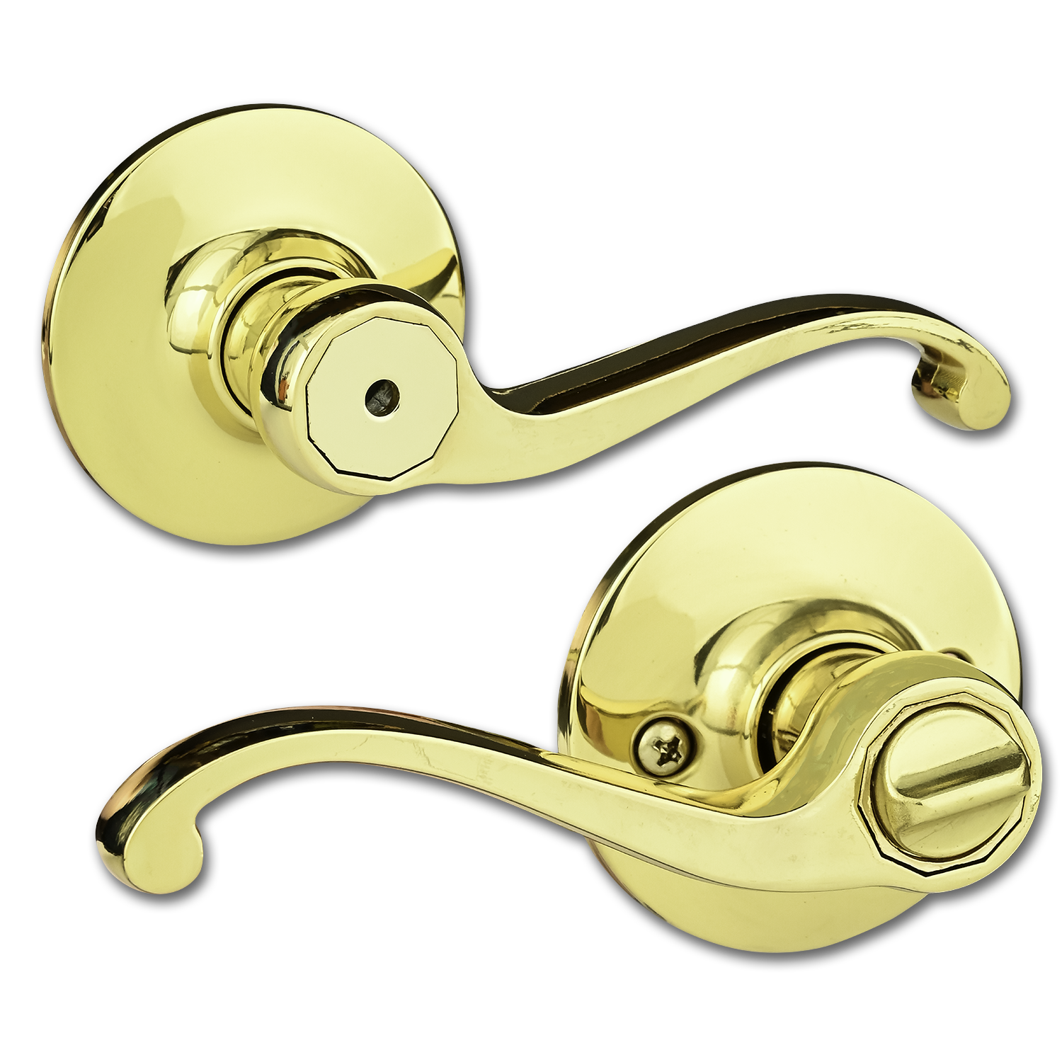 Chadwell Supply. Maxwell Privacy Lever Lock - Polished Brass