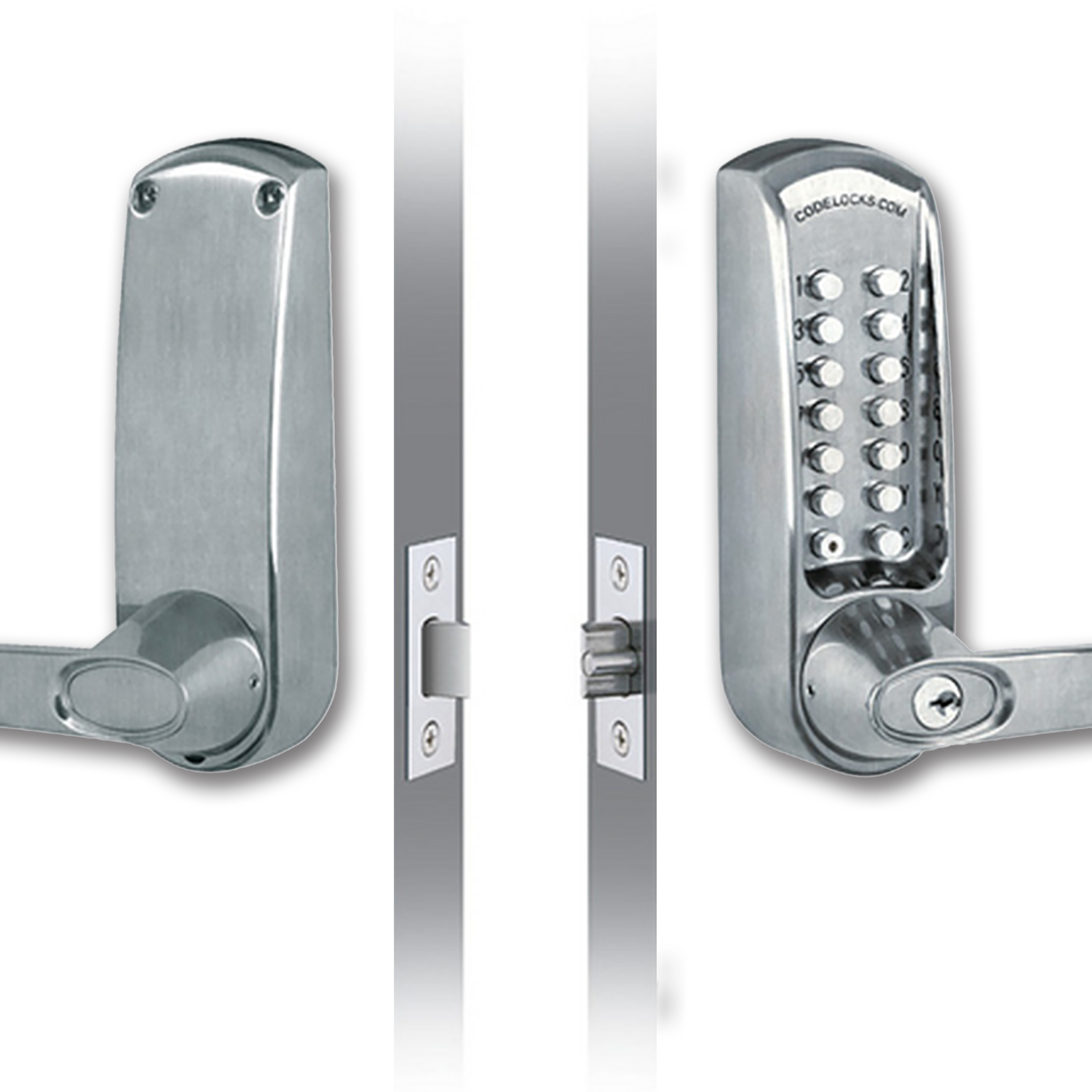 Chadwell Supply. CODE LOCK PUSHBUTTON LEVER ENTRY LOCK SATIN CHROME 2