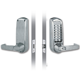 Show details for CODE LOCK PUSHBUTTON LEVER ENTRY LOCK- SATIN CHROME 2-3/8 BACKSET Picture of CODE LOCK PUSHBUTTON LEVER ENTRY LOCK- SATIN CHROME 2-3/8 BACKSET