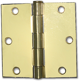 Show details for 3-1/2" SQUARE CORNER HINGE, PAIR - POLISHED BRASS Picture of 3-1/2" SQUARE CORNER HINGE, PAIR - POLISHED BRASS
