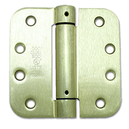 Show details for 4" SPRING DOOR HINGE - PAIR - 5/8" RADIUS CORNER - POLISHED BRASS Picture of 4" SPRING DOOR HINGE - PAIR - 5/8" RADIUS CORNER - POLISHED BRASS