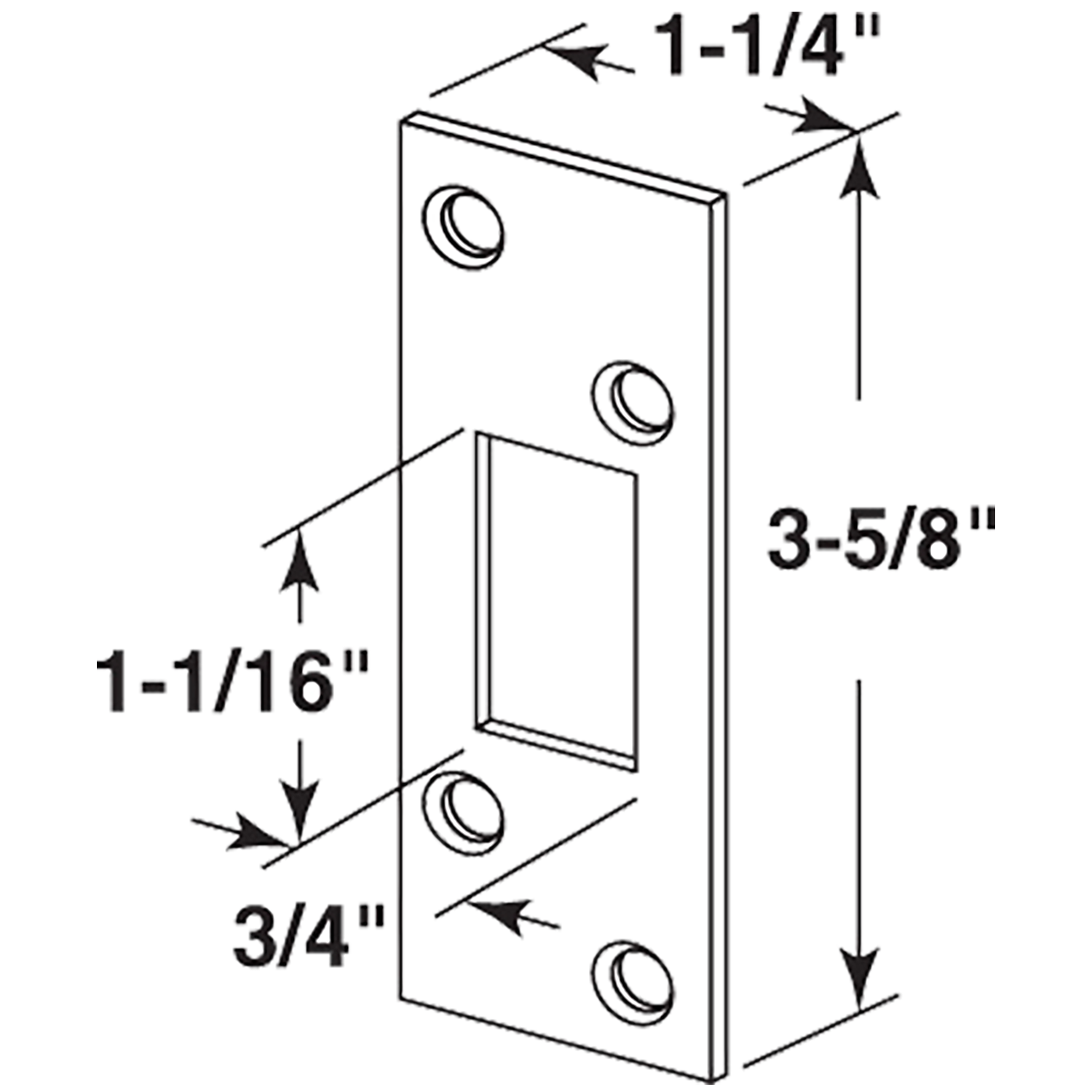 Chadwell Supply. DEADBOLT STRIKE PLATE 5/PK POLISHED BRASS
