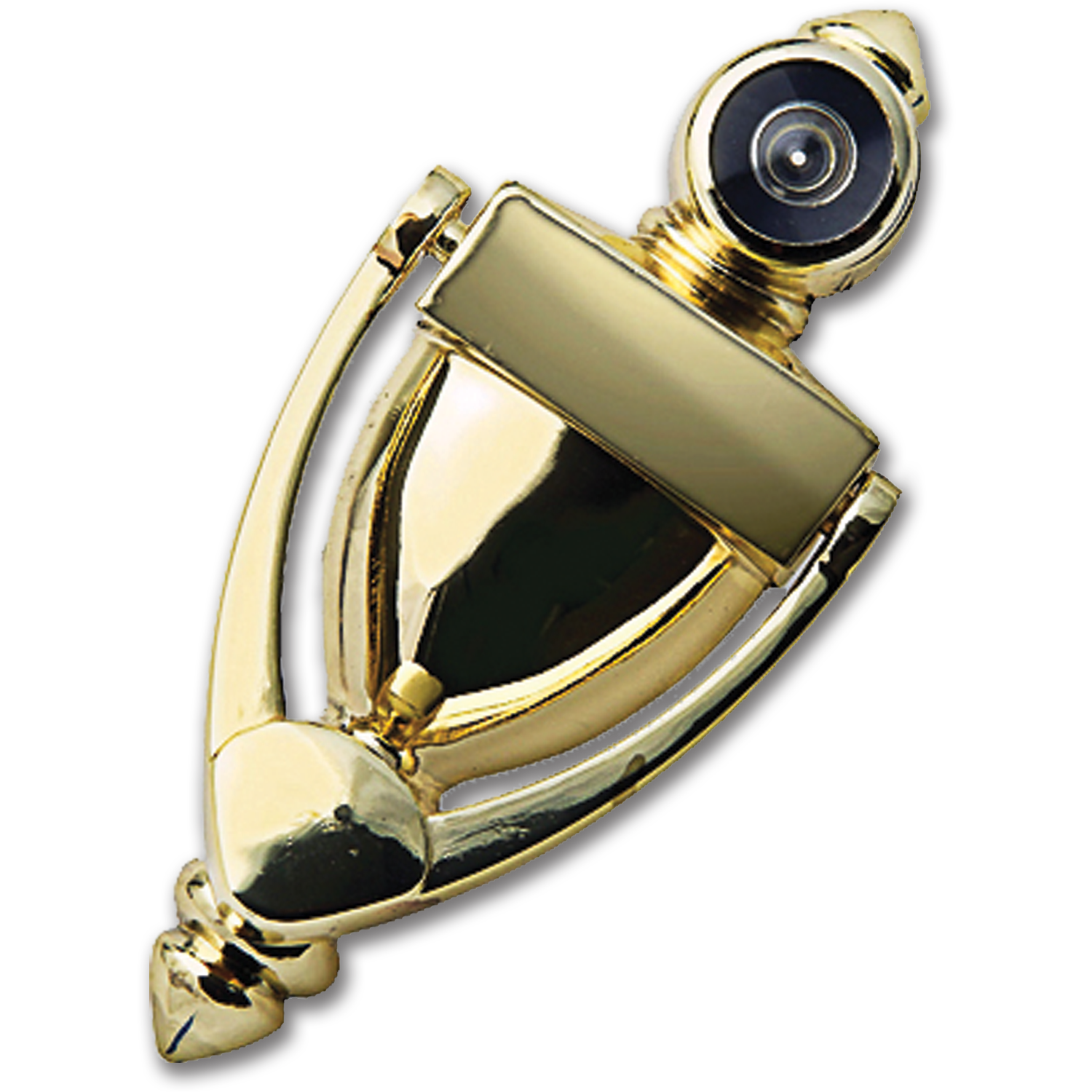 Chadwell Supply Door Knocker With Viewer 180° Polished Brass