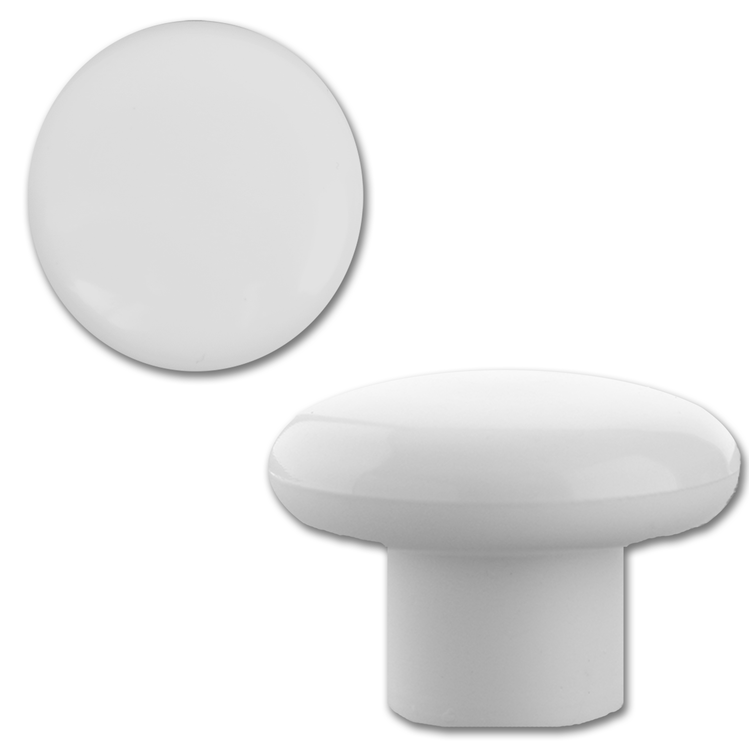 Chadwell Supply. 11/4" KNOB WHITE PLASTIC 5/PK