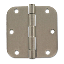 3-1/2" DOOR HINGE 5/8" RADIUS, PAIR - SATIN NICKEL