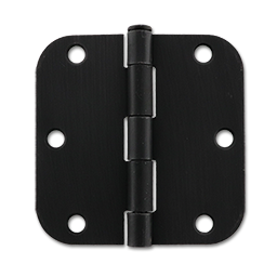 3-1/2" DOOR HINGE 5/8" RADIUS, PAIR - OIL RUBBED BRONZE