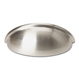 Show details for 3-11/16" SMALL CUP CABINET PULL - SATIN NICKEL 5/PK Picture of 3-11/16" SMALL CUP CABINET PULL - SATIN NICKEL 5/PK