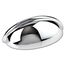 Show details for 3-11/16" SMALL CUP CABINET PULL - POLISHED CHROME 5/PK Picture of 3-11/16" SMALL CUP CABINET PULL - POLISHED CHROME 5/PK