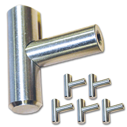 2" "T" CABINET PULL WITH BEVELED ENDS- SATIN NICKEL - 5/PK
