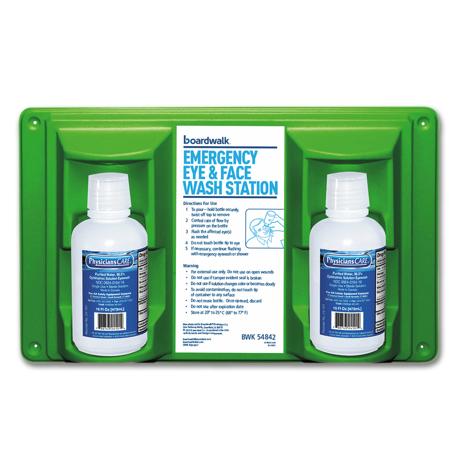 Chadwell Supply. DUAL EYE WASH STATION WITH 16 OZ BOTTLES
