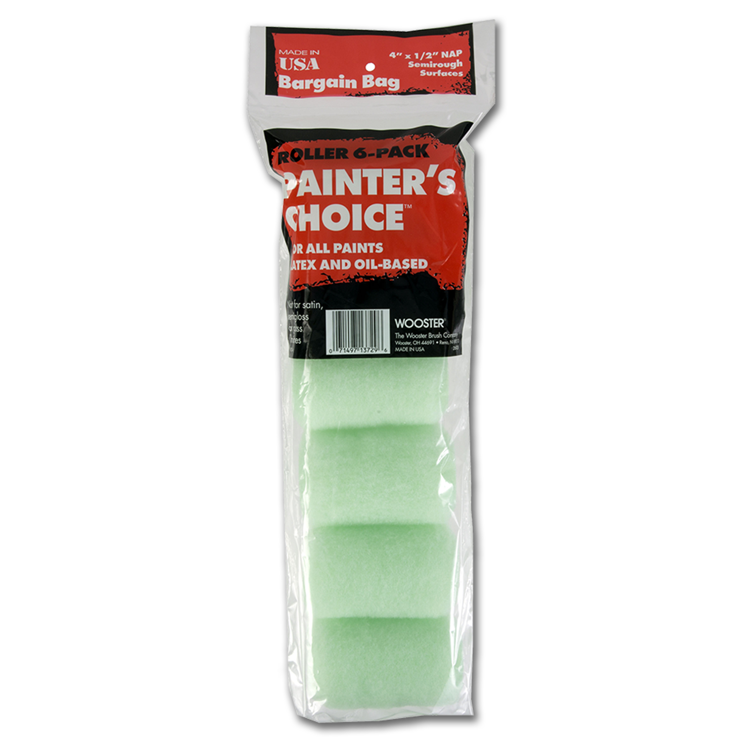 Chadwell Supply. 4" PAINT ROLLER COVER WITH 1/2" NAP 6/PK