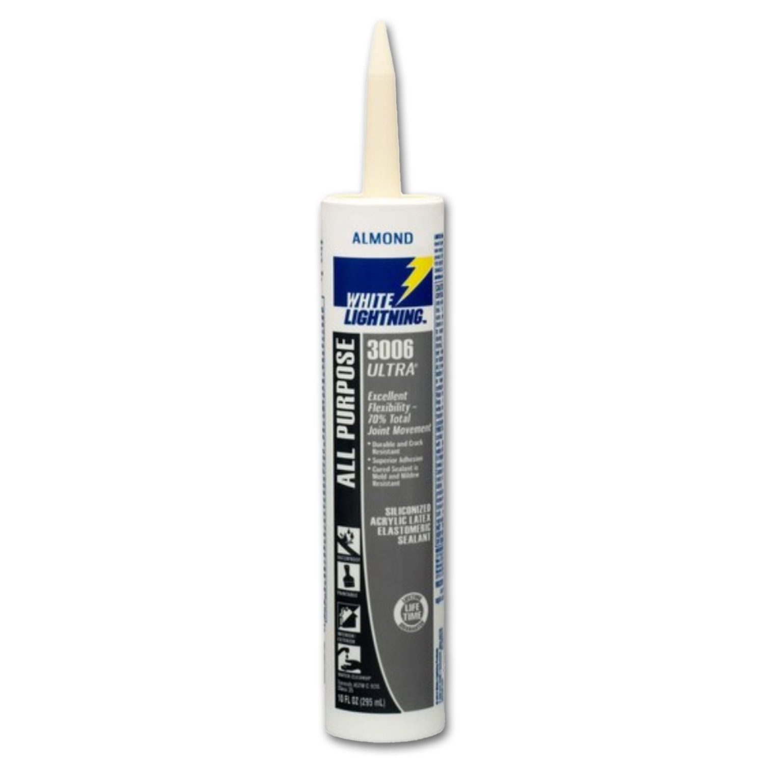 Chadwell Supply. WHITE LIGHTNING 3006 ALMOND CAULK 10 OZ.