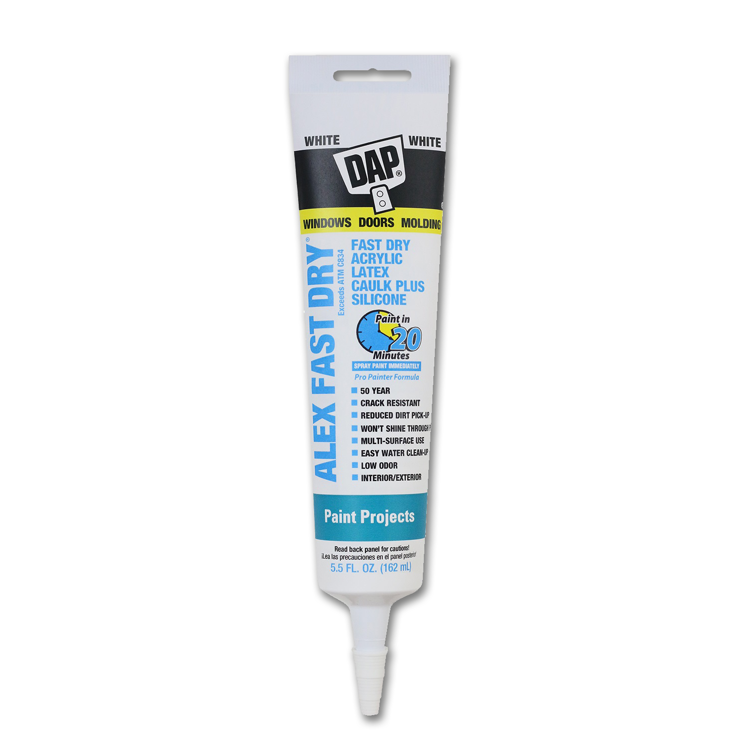 Chadwell Supply. DAP ALEX FAST DRY ACRYLIC LATEX CAULK 5.5 OZ. WHITE