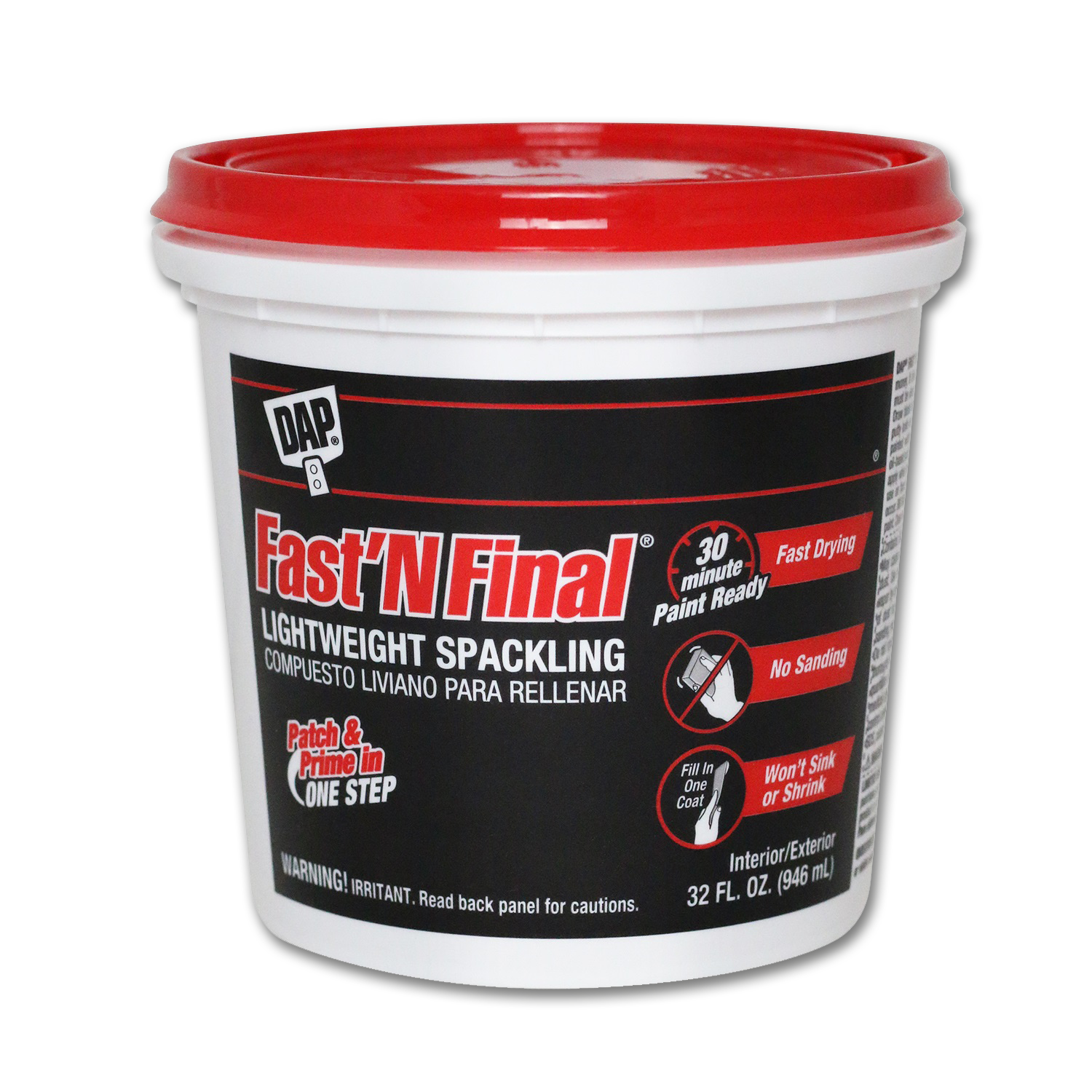 Chadwell Supply. DAP LIGHTWEIGHT SPACKLING QUART