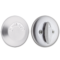 Show details for KWIKSET ONE-SIDED DEADBOLT WITH BACKPLATE - SATIN CHROME Picture of KWIKSET ONE-SIDED DEADBOLT WITH BACKPLATE - SATIN CHROME