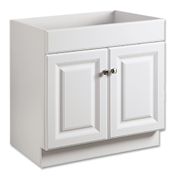 Show details for 30"W X 18"D DELUXE WHITE VANITY BASE - TWO DOOR Picture of 30"W X 18"D DELUXE WHITE VANITY BASE - TWO DOOR