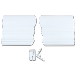 Show details for CROWN VALANCE CORNER PIECE FOR PREMIUM 2" FAUX WOOD BLINDS - WHITE - 2/PK Picture of CROWN VALANCE CORNER PIECE FOR PREMIUM 2" FAUX WOOD BLINDS - WHITE - 2/PK